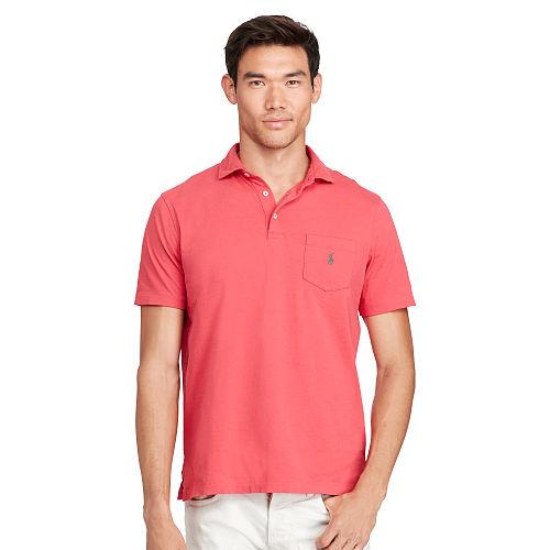 Polo Ralph Lauren Custom Fit Cotton Pocket Polo Sunrise Red