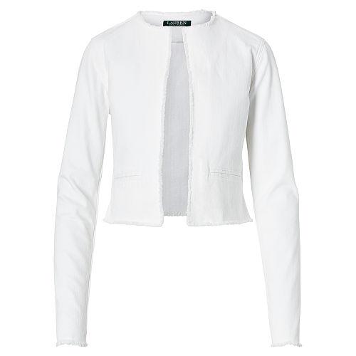 Ralph Lauren Lauren Frayed Denim Jacket White