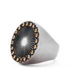 Ralph Lauren Brass-crystal Sunburst Ring Antique Silver