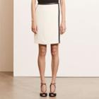 Ralph Lauren Lauren Stretch Crepe Wrap Skirt Antique Ivory/black