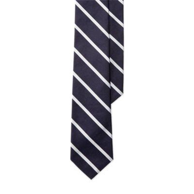 Ralph Lauren Striped Silk Repp Narrow Tie Navy/white