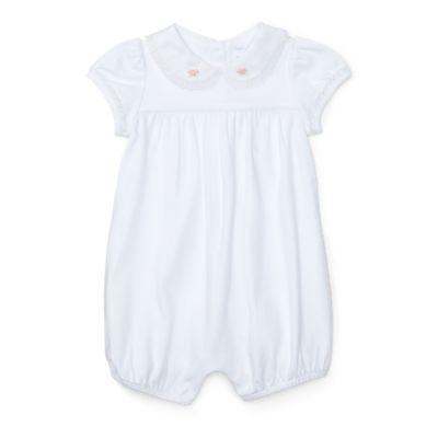 Ralph Lauren Lace-trimmed Cotton Shortall White 9m