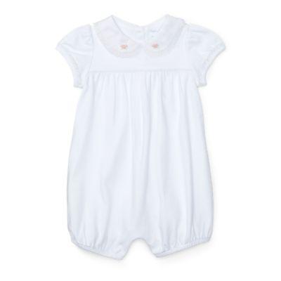 Ralph Lauren Lace-trimmed Cotton Shortall White 9m