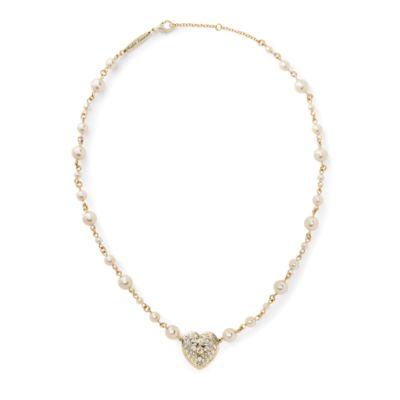Ralph Lauren Brass Filigree Heart Choker Brass/white
