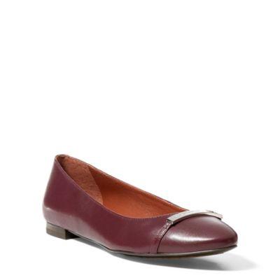 Ralph Lauren Farrel Leather Flat Claret