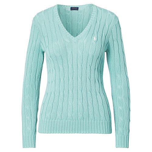 Polo Ralph Lauren Cable-knit V-neck Sweater Summer Mint