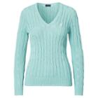 Polo Ralph Lauren Cable-knit V-neck Sweater Summer Mint