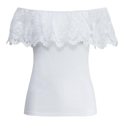 Ralph Lauren Lauren Petite Lace Off-the-shoulder Top White