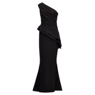 Ralph Lauren Peplum Crepe Gown Black