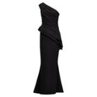 Ralph Lauren Peplum Crepe Gown Black