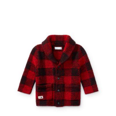 Ralph Lauren Plaid Wool-blend Cardigan Country Red Multi 3m