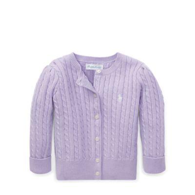 Ralph Lauren Cable-knit Cotton Cardigan French Lilac 18m