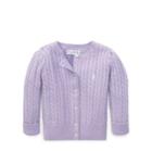 Ralph Lauren Cable-knit Cotton Cardigan French Lilac 18m