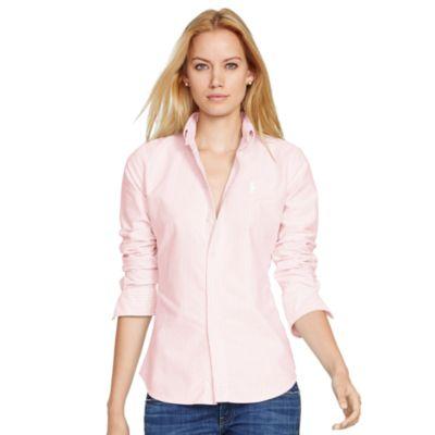 Ralph Lauren Women's Cotton Oxford Shirt Pink/white