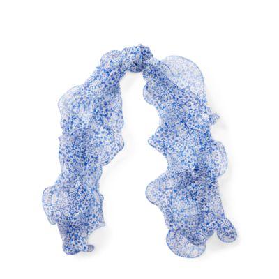 Ralph Lauren Silk Chiffon Scarf Mystic Blue