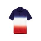 Ralph Lauren Custom Slim Fit Mesh Polo Dark Cobalt/white/red