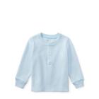Ralph Lauren Waffle-knit Cotton Henley Beryl Blue 6m
