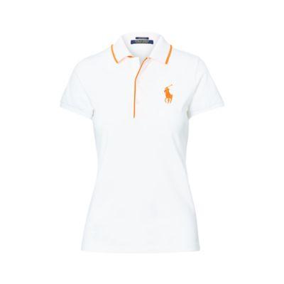 Ralph Lauren Tailored Fit Golf Polo Shirt White/orange