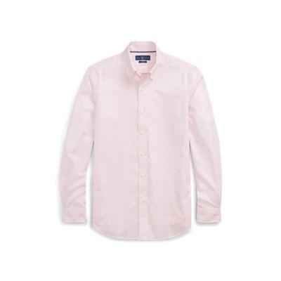 Ralph Lauren Plaid Easy Care Dobby Shirt Carmel Pink/white