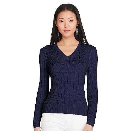 Polo Ralph Lauren Cable-knit Side-slit Sweater Bright Navy