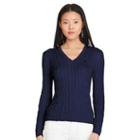 Polo Ralph Lauren Cable-knit Side-slit Sweater Bright Navy