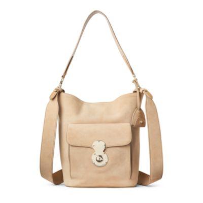 Ralph Lauren Suede Rl Bucket Bag Biscuit