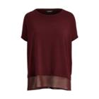 Ralph Lauren Sheer-panel Jersey Top Red Sangria