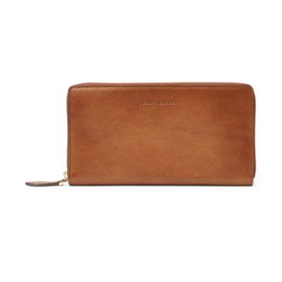 Ralph Lauren Zip Around Wallet Vintage Brown