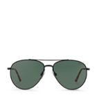 Polo Ralph Lauren Engraved Aviator Sunglasses Semi Shiny Black