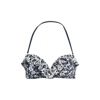 Ralph Lauren Floral Crocheted Bandeau Top Nvy