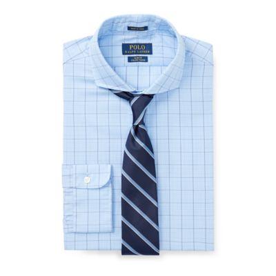 Ralph Lauren Slim Fit Plaid Cotton Shirt Lite Sky/navy Multi
