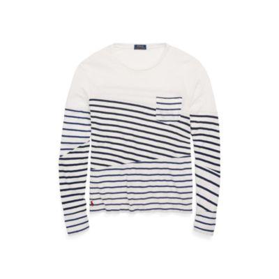 Ralph Lauren Custom Slim Fit Cotton T-shirt Mariner Stripe Patchwork