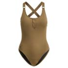 Polo Ralph Lauren Henley One-piece Swimsuit Olive
