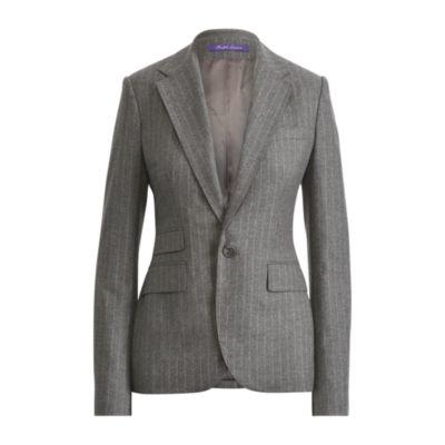 Ralph Lauren Parker Chalk-stripe Jacket Medium Grey Melange