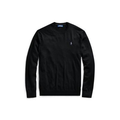 Ralph Lauren Washable Merino Wool Sweater Polo Black