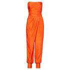 Polo Ralph Lauren Strapless Silk Jumpsuit Dusk Orange