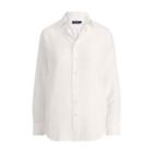 Ralph Lauren Silk Crepe Button-down Shirt White