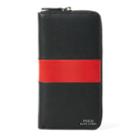 Polo Ralph Lauren Striped Leather Zip Wallet Red / Black