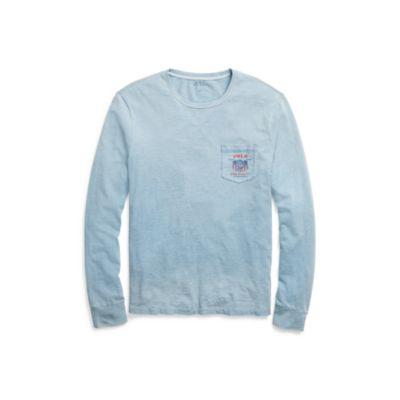 Ralph Lauren Custom Slim Fit Cotton T-shirt Light Indigo