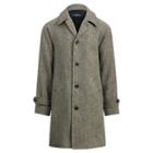 Ralph Lauren Herringbone Balmacaan Topcoat Black And Cream