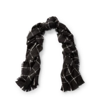 Ralph Lauren Windowpane Scarf Black/lt Grey