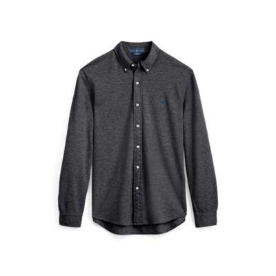 Ralph Lauren Classic Fit Cotton Mesh Shirt Stadium Grey Heather 4x Big