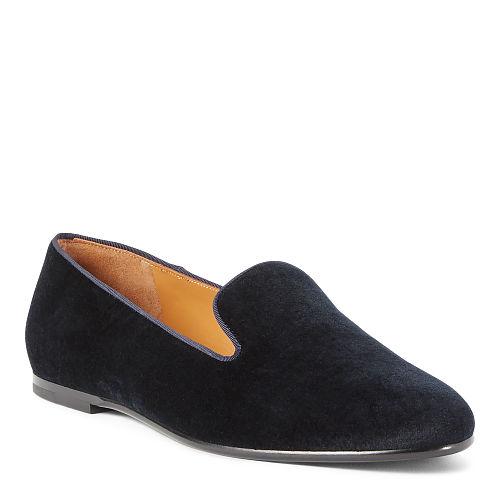 Ralph Lauren Oliviera Velvet Flat Navy