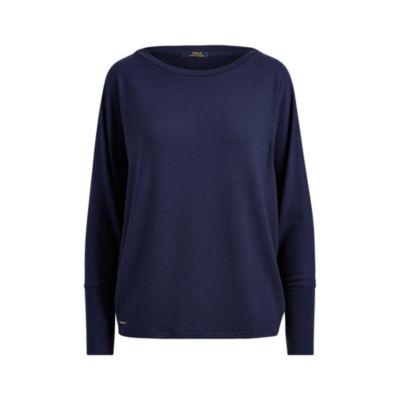 Ralph Lauren Drapey Jersey Long-sleeve Top French Navy