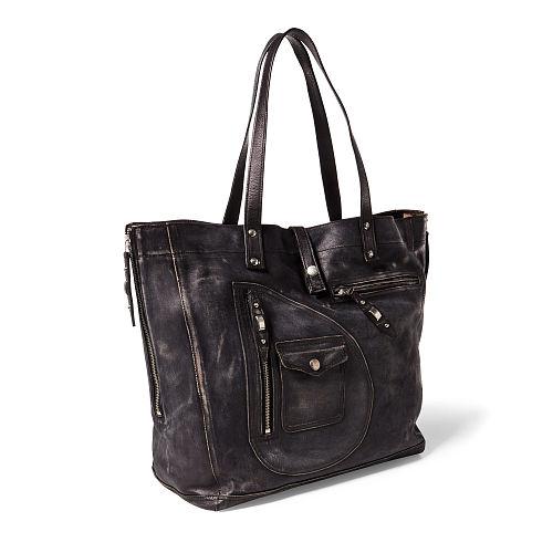 Ralph Lauren Rrl Tumbled Calfskin Tote Vintage Black