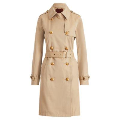 Ralph Lauren Cotton Trench Coat Spring Khaki