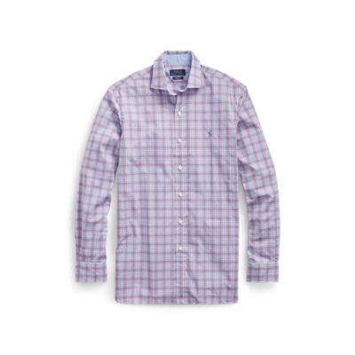 Ralph Lauren Classic Fit Plaid Cotton Shirt Pearl/ruby Multi 4x Big