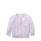 Ralph Lauren Floral Cotton Cardigan French Lilac Heather 3m