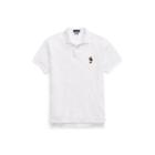 Ralph Lauren Custom Slim Fit Bear Mesh Polo White
