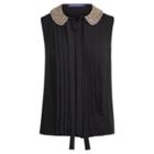 Ralph Lauren Patrice Beaded Silk Top Black